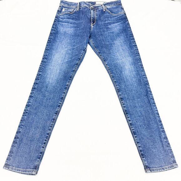 AG Farrah High Rise Skinny Denim Jeans Med-dark Wash Japanese Fabric Size 31 - Picture 2 of 9